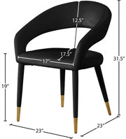 Destiny Velvet Upholstered Dining Chair in Black - 537Black-C
