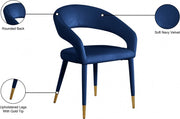 Destiny Velvet Upholstered Dining Chair in Blue - 537Navy-C