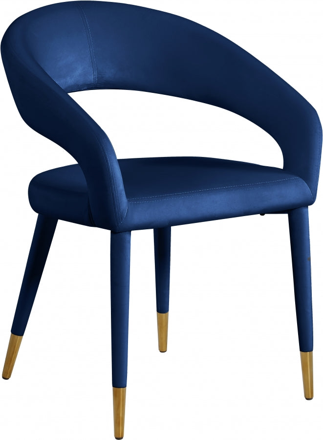 Destiny Velvet Upholstered Dining Chair in Blue - 537Navy-C