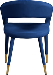Destiny Velvet Upholstered Dining Chair in Blue - 537Navy-C