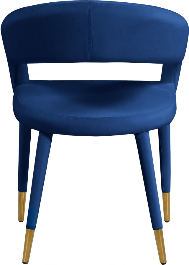 Destiny Velvet Upholstered Dining Chair in Blue - 537Navy-C