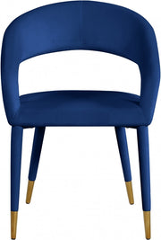 Destiny Velvet Upholstered Dining Chair in Blue - 537Navy-C