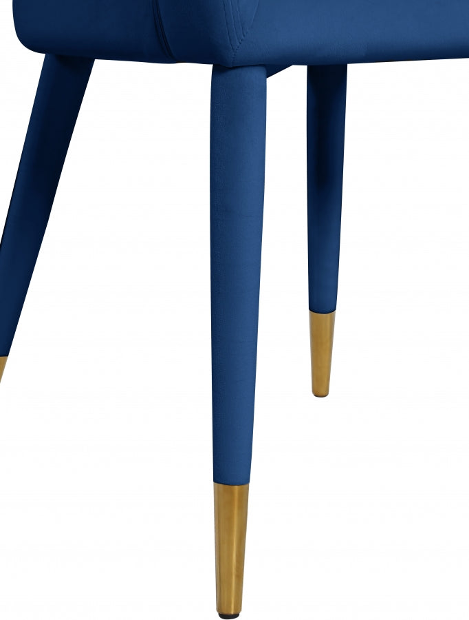 Destiny Velvet Upholstered Dining Chair in Blue - 537Navy-C
