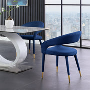 Destiny Velvet Upholstered Dining Chair in Blue - 537Navy-C