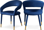Destiny Velvet Upholstered Dining Chair in Blue - 537Navy-C