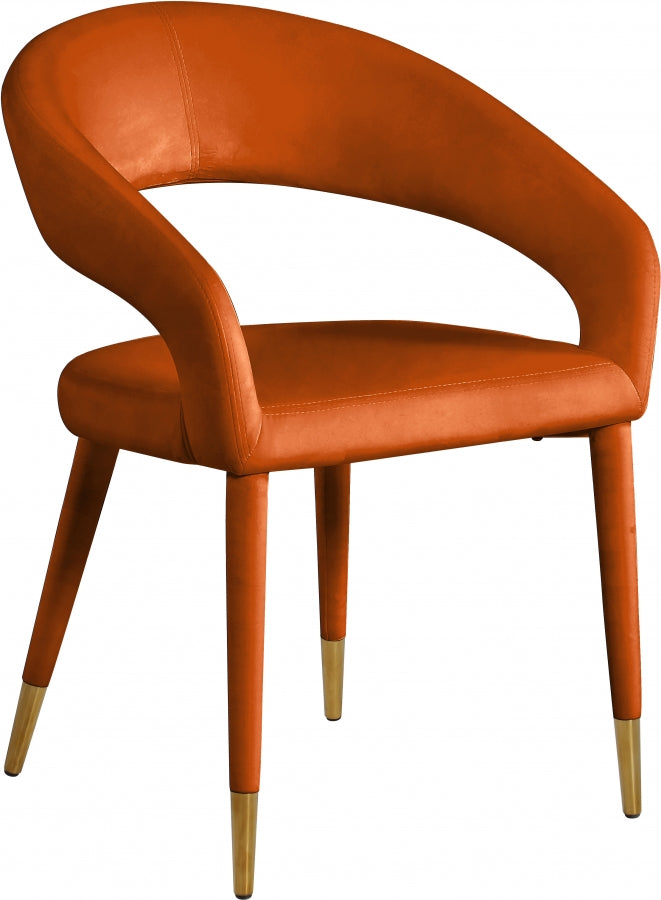 Destiny Velvet Upholstered Dining Chair in Cognac - 537Cognac-C