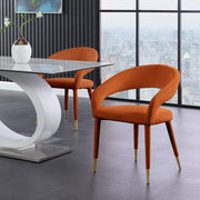 Destiny Velvet Upholstered Dining Chair in Cognac - 537Cognac-C