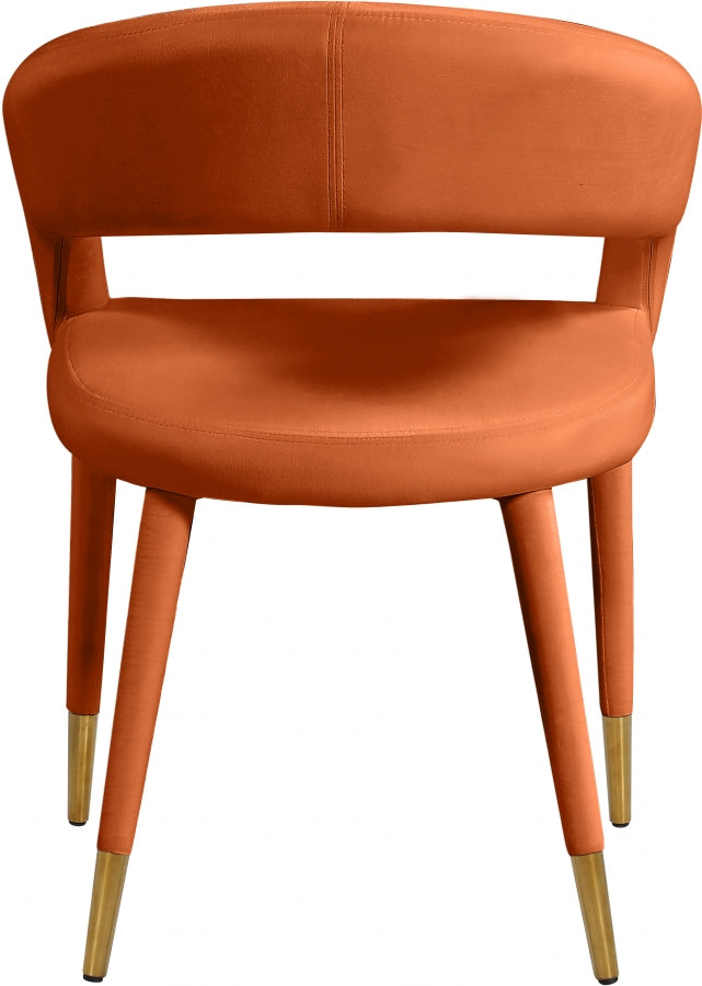 Destiny Velvet Upholstered Dining Chair in Cognac - 537Cognac-C