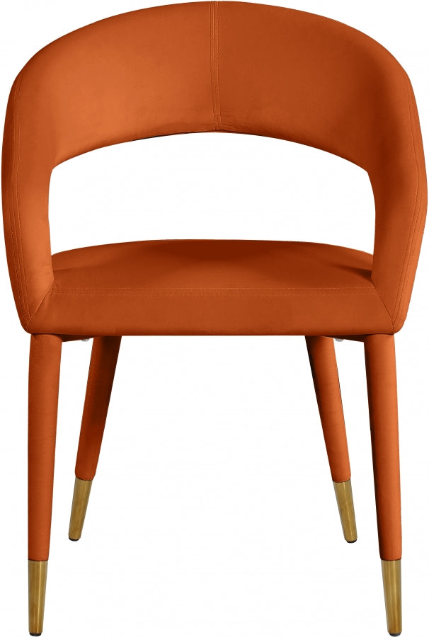 Destiny Velvet Upholstered Dining Chair in Cognac - 537Cognac-C