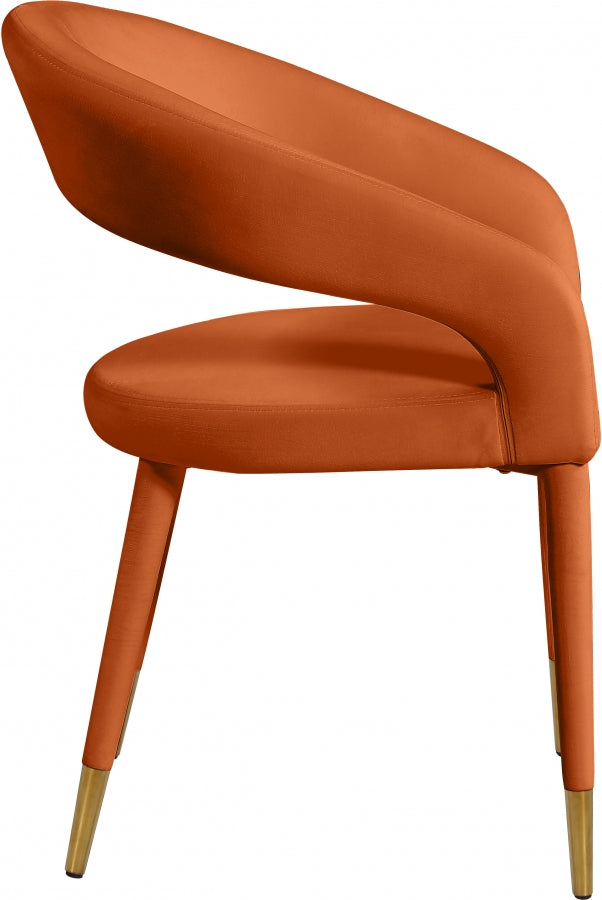 Destiny Velvet Upholstered Dining Chair in Cognac - 537Cognac-C