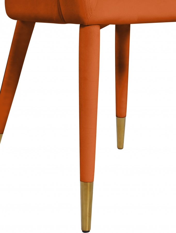 Destiny Velvet Upholstered Dining Chair in Cognac - 537Cognac-C