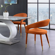 Destiny Velvet Upholstered Dining Chair in Cognac - 537Cognac-C