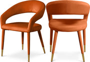 Destiny Velvet Upholstered Dining Chair in Cognac - 537Cognac-C
