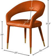 Destiny Velvet Upholstered Dining Chair in Cognac - 537Cognac-C