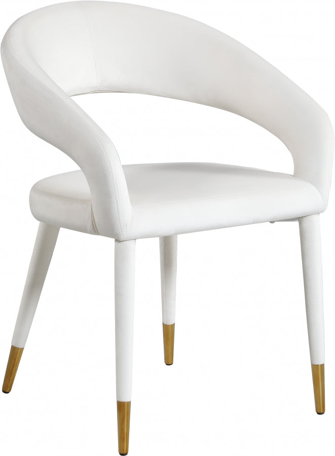 Destiny Velvet Upholstered Dining Chair in Cream - 537Cream-C