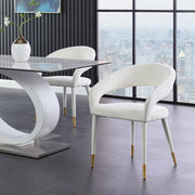 Destiny Velvet Upholstered Dining Chair in Cream - 537Cream-C