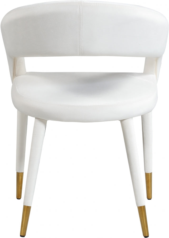 Destiny Velvet Upholstered Dining Chair in Cream - 537Cream-C