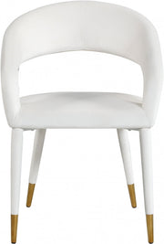 Destiny Velvet Upholstered Dining Chair in Cream - 537Cream-C