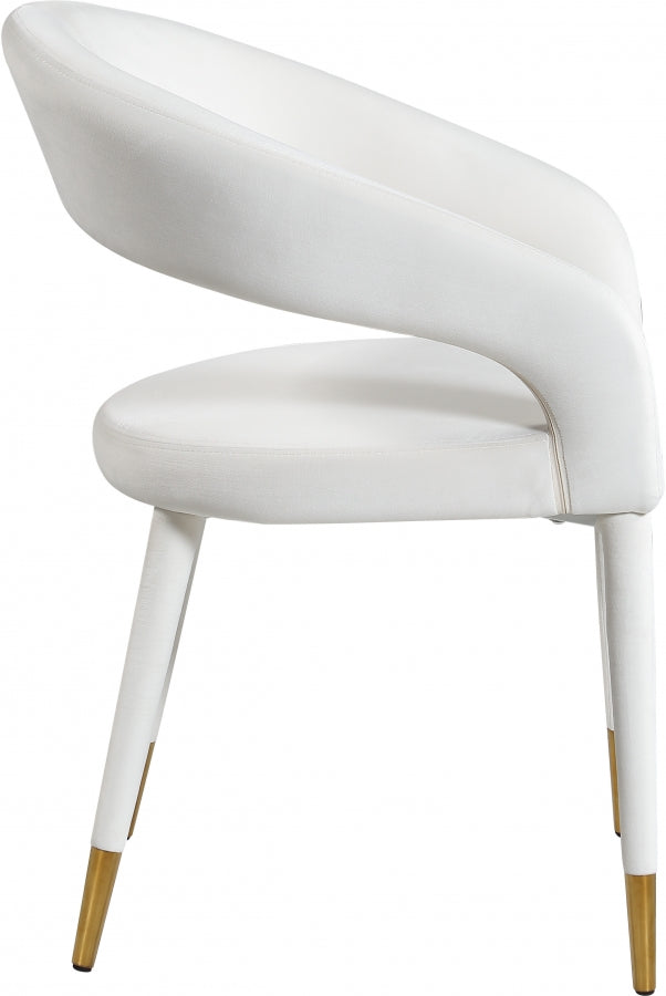 Destiny Velvet Upholstered Dining Chair in Cream - 537Cream-C