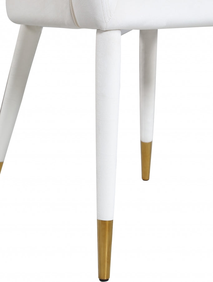 Destiny Velvet Upholstered Dining Chair in Cream - 537Cream-C