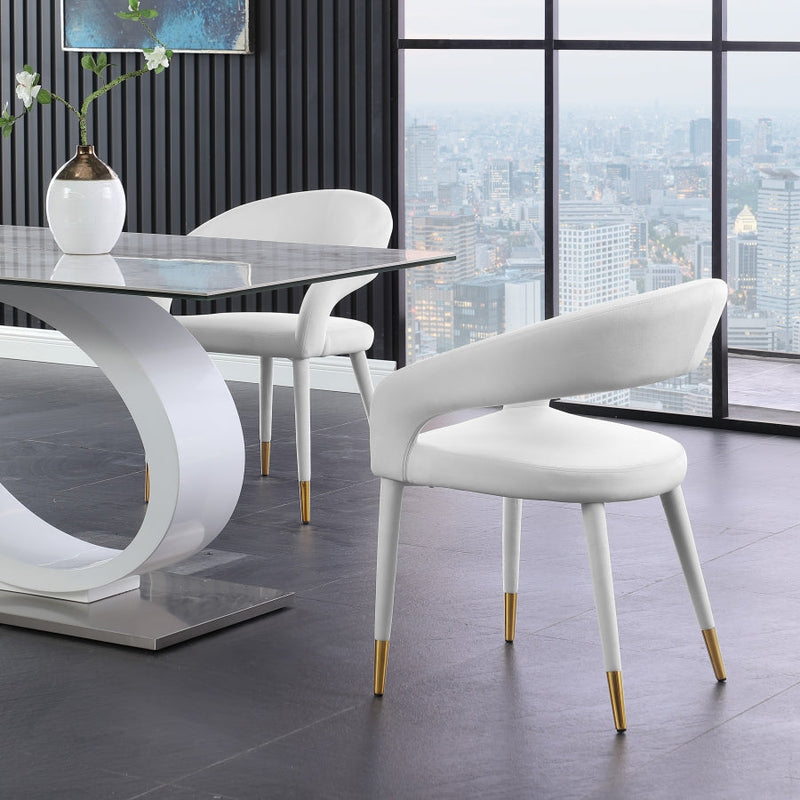 Destiny Velvet Upholstered Dining Chair in Cream - 537Cream-C