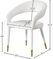 Destiny Velvet Upholstered Dining Chair in Cream - 537Cream-C