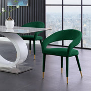 Destiny Velvet Upholstered Dining Chair in Green - 537Green-C