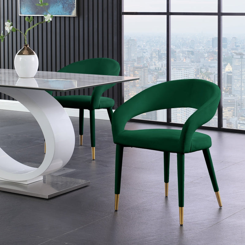 Destiny Velvet Upholstered Dining Chair in Green - 537Green-C
