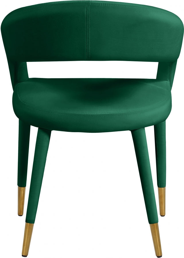 Destiny Velvet Upholstered Dining Chair in Green - 537Green-C