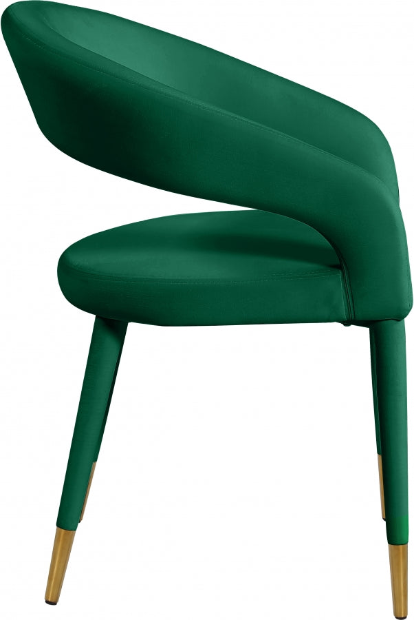 Destiny Velvet Upholstered Dining Chair in Green - 537Green-C