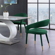 Destiny Velvet Upholstered Dining Chair in Green - 537Green-C