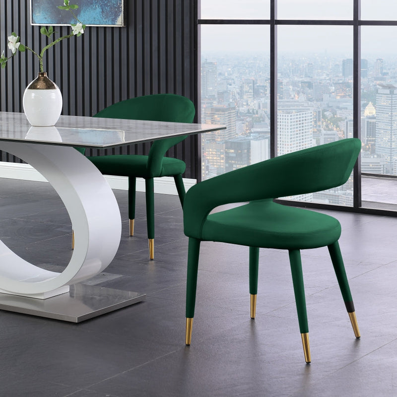 Destiny Velvet Upholstered Dining Chair in Green - 537Green-C