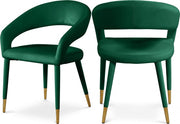 Destiny Velvet Upholstered Dining Chair in Green - 537Green-C