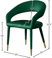 Destiny Velvet Upholstered Dining Chair in Green - 537Green-C
