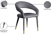 Destiny Velvet Upholstered Dining Chair in Grey - 537Grey-C