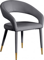 Destiny Velvet Upholstered Dining Chair in Grey - 537Grey-C