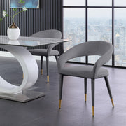 Destiny Velvet Upholstered Dining Chair in Grey - 537Grey-C
