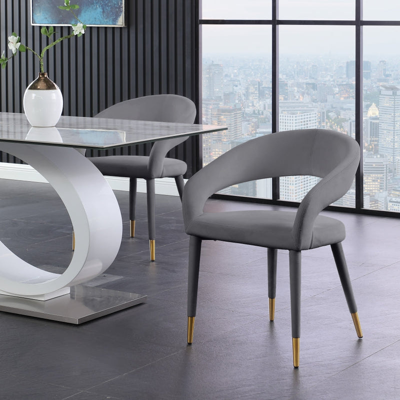 Destiny Velvet Upholstered Dining Chair in Grey - 537Grey-C