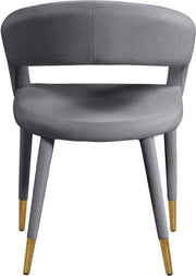 Destiny Velvet Upholstered Dining Chair in Grey - 537Grey-C