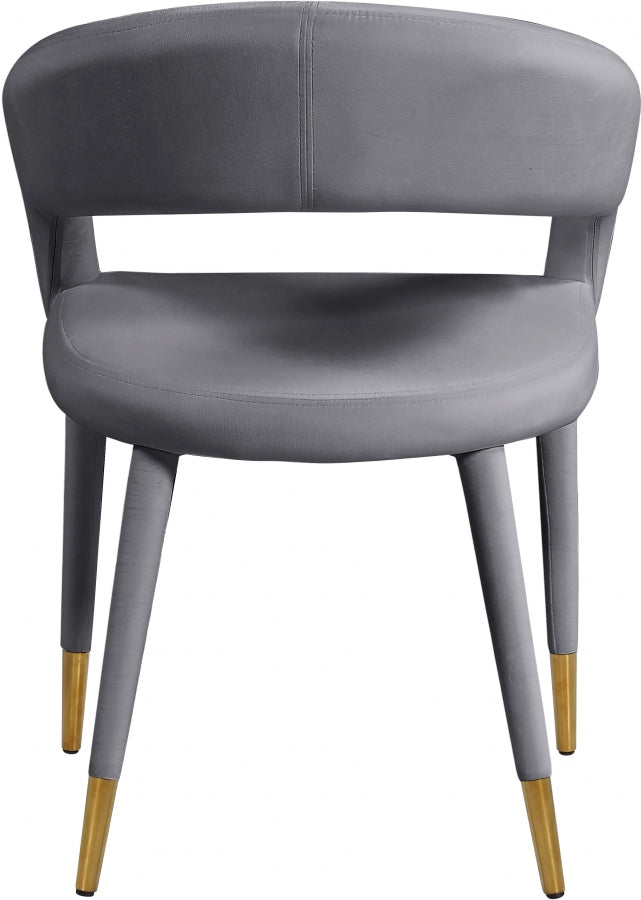 Destiny Velvet Upholstered Dining Chair in Grey - 537Grey-C