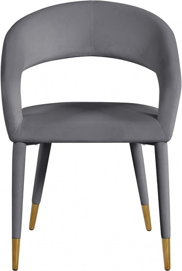 Destiny Velvet Upholstered Dining Chair in Grey - 537Grey-C