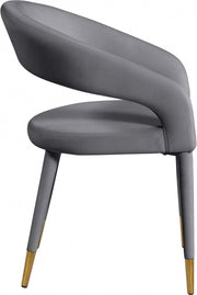 Destiny Velvet Upholstered Dining Chair in Grey - 537Grey-C