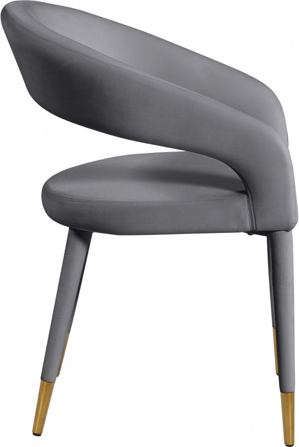 Destiny Velvet Upholstered Dining Chair in Grey - 537Grey-C
