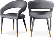 Destiny Velvet Upholstered Dining Chair in Grey - 537Grey-C