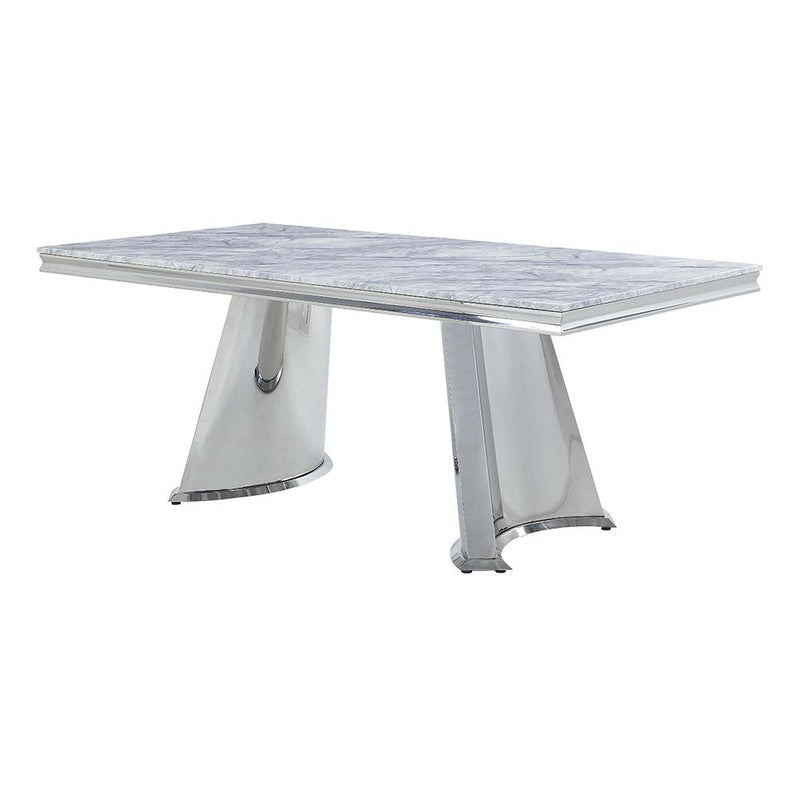 Destry Dining Table W/Engineering Stone Top & Pedestal Base - DN01188