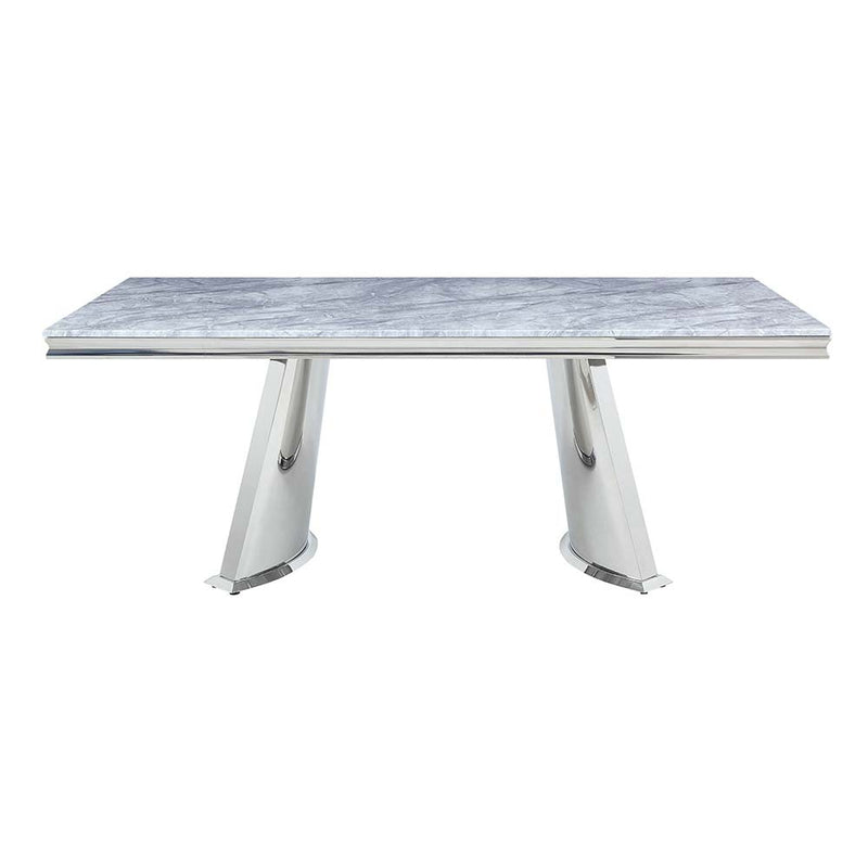 Destry Dining Table W/Engineering Stone Top & Pedestal Base - DN01188