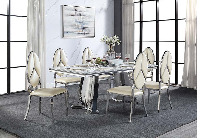Destry Dining Table W/Engineering Stone Top & Pedestal Base - DN01188
