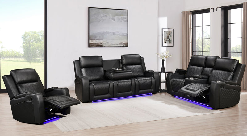 Detroit Black Sofa & Loveseat & Chair - DETROIT-BK-SLC