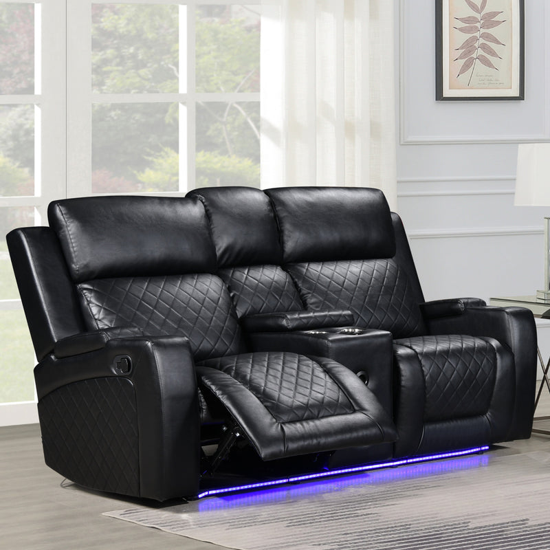 Detroit Black Sofa & Loveseat & Chair - DETROIT-BK-SLC