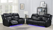 Detroit Black Sofa & Loveseat - DETROIT-BK-SLS